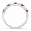 ESTATE .83CT DIAMOND & AAA RUBY 14KT WHITE GOLD SEMI ETERNITY ANNIVERSARY RING