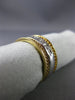 ESTATE WIDE .64CT ROUND DIAMOND 14K WHITE & YELLOW GOLD 8 STONE MENS RING #19919