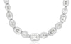 2.50CT DIAMOND 14KT WHITE GOLD EMERALD CUT & PEAR SHAPE FILIGREE LOVE NECKLACE
