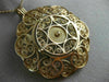 ANTIQUE EXTRA LARGE 14KT ROSE GOLD CLASSIC FLOWER CIRCLE FILIGREE PENDANT #21874