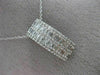 ESTATE WIDE .92CT ROUND & BAGUETTE DIAMOND 18K WHITE GOLD 3D RECTANGULAR PENDANT
