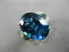 ESTATE 10.16CT DIAMOND & LONDON BLUE TOPAZ 14KT WHITE GOLD OVAL ENGAGEMENT RING
