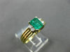 ESTATE .91CT DIAMOND & EMERALD 14KT YELLOW GOLD RECTANGLE ENGAGEMENT RING #19177