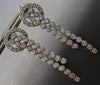 LARGE 1.80CT DIAMOND 14KT WHITE GOLD 3D TWO ROW CIRCULAR HANGING EARRINGS #27944