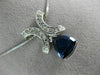 ANTIQUE 2.36CT DIAMOND & AAA SAPPHIRE 18K WHITE GOLD 3D TRILLION PENDANT #10391