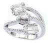 ESTATE LARGE 1.05CT DIAMOND 18KT WHITE GOLD 3D MULTI SHAPE CRISS CROSS FUN RING