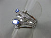 ESTATE WIDE 1.58CT DIAMOND & AAA TANZANITE 14KT WHITE GOLD FLOATING RING #16513