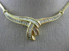 ANTIQUE 1.15CT ROUND & BAGUETTE DIAMOND 14KT YELLOW GOLD TWIST NECKLACE #21580
