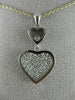 ESTATE .48CT DIAMOND 18K TWO TONE GOLD CLASSIC DOUBLE HEART JOURNEY LOVE PENDANT