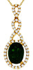 1.56CT DIAMOND & AAA RUSSALITE 14K YELLOW GOLD 3D OVAL INFINITY FLOATING PENDANT