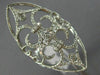 LARGE 1.33CT DIAMOND 14KT WHITE GOLD 3D OPEN FILIGREE FLOWER MARQUISE SHAPE RING