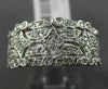 ESTATE WIDE .33CT DIAMOND 14KT WHITE GOLD 3D FILIGREE MILGRAIN ANNIVERSARY RING