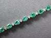 4.17CT DIAMOND & AAA EMERALD 18K WHITE GOLD CLASSIC OVAL & ROUND TENNIS BRACELET