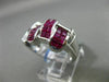 ESTATE WIDE 4.02CT DIAMOND & EXTRA FACET RUBY 18KT WHITE GOLD DOUBLE SIDED RING