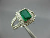 LARGE 2.10CT DIAMOND & AAA EMERALD 14K WHITE GOLD 3D SQUARE HALO ENGAGEMENT RING