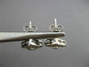 ESTATE .51CT DIAMOND 14KT WHITE GOLD 3D SQUARE CLUSTER HALO STUD EARRINGS #19054