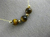 ESTATE AAA TIGER EYE 14K YELLOW GOLD CLASSIC FLEXIBLE BEADED FUN NECKLACE #26207