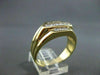 ESTATE WIDE .60CT DIAMOND 14KT YELLOW GOLD 3 ROW MENS GYPSY RING AMAZING! #21524