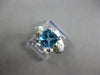 1.99CT DIAMOND & AAA BLUE TOPAZ 14KT WHITE GOLD CUSHION & ROUND FRIENDSHIP RING