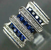 LARGE 1.62CT DIAMOND & AAA SAPPHIRE 18KT WHITE GOLD PRINCESS & ROUND RING #2136