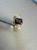 ANTIQUE WIDE 2.14CTW AMETHYST DIAMOND 14KT WHITE & YELLOW GOLD COCKTAIL RING