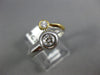 WIDE .36CT DIAMOND 18KT WHITE & YELLOW GOLD 3D TWO STONE BEZEL LOVE RING #1108
