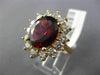 LARGE 7.10CT DIAMOND & RHODOLITE 14K ROSE GOLD 3D PRINCESS DIANA ENGAGEMENT RING