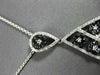 ESTATE 1.92CTW AAA BLACK & WHITE DIAMOND 14KT WHITE GOLD FLORAL DROP PENDANT