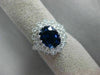 ESTATE LARGE 3.53CT DIAMOND & AAA SAPPHIRE 14KT WHITE GOLD OVAL ENGAGEMENT RING