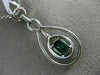 ESTATE LARGE 1.42CT DIAMOND & AAA EMERALD 18KT WHITE GOLD 3D DOUBLE HALO PENDANT