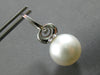 ESTATE LARGE .57CT DIAMOND & TAHITIAN PEARL 18KT WHITE GOLD LOVE KNOT HANGING EARRINGS