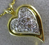 ESTATE .40CT DIAMOND 14K WHITE & YELLOW GOLD 3D CLASSIC PAVE HEART PENDANT #1401