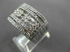 ESTATE WIDE 1.36CT DIAMOND 14KT WHITE GOLD MULTI ROW FLORAL OPEN FUN RING #16803