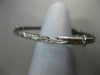 ESTATE 14KT WHITE GOLD FLEXIBLE ENGRAVABLE DIAMOND CUT HEART BABY BANGLE #25293