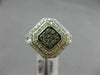 WIDE .50CT WHITE & CHOCOLATE FANCY DIAMOND 14KT TWO TONE GOLD DDOUBLE HALO RING