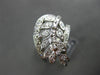 ANTIQUE WIDE .60CT OLD MINE DIAMOND 14K WHITE GOLD FILIGREE LEAF FUN RING #21792
