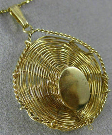 ANTIQUE LARGE 14KT YELLOW GOLD 3D HANDCRAFTED MEXICAN SOMBRERO PENDANT #22511