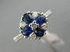 ESTATE 1.21CT DIAMOND & SAPPHIRE 18KT WHITE GOLD SEMI ETERNITY FLOWER LOVE RING