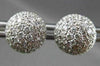 ESTATE LARGE 1.76CT ROUND DIAMOND 18KT WHITE GOLD CIRCULAR 3D PAVE EARRINGS