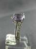 ESTATE 3.22CT DIAMOND & AAA AMETHYST 14KT WHITE GOLD CUSHION CUT SOLITAIRE RING