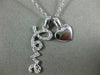 ESTATE .05CT ROUND DIAMOND 14K WHITE GOLD 3D CLASSIC HEART LOVE FLOATING PENDANT
