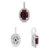 1.47CT DIAMOND & AAA RUBY 14KT WHITE GOLD 3D OVAL HALO FILIGREE FLOATING PENDANT