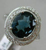 LARGE 2.89CT ROUND DIAMOND & AAA OVAL 14K WHITE GOLD DOUBLE HALO ENGAGEMENT RING