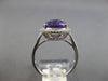 LARGE 4.79CT DIAMOND & AAA AMETHYST 14KT WHITE GOLD OVAL & ROUND HALO LOVE RING