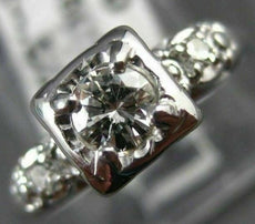 ANTIQUE .40CT OLD MINE DIAMOND 14KT WHITE GOLD 3D FISHTAIL ENGAGEMENT RING #9522