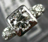 ANTIQUE .40CT OLD MINE DIAMOND 14KT WHITE GOLD 3D FISHTAIL ENGAGEMENT RING #9522