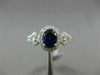 ESTATE WIDE 1.78CT DIAMOND & SAPPHIRE 18KT WHITE GOLD OVAL HALO ENGAGEMENT RING