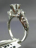 ESTATE EGL 1.47CT DIAMOND 14KT WHITE GOLD 3 STONE ETOILE ENGAGEMENT RING #22135