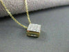 ESTATE .39CT INVISIBLE DIAMOND SQUARE 14K YELLOW GOLD PENDANT 18" CHAIN  #15617