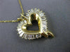 ESTATE 1.80CT BAGUETTE CUT DIAMOND 14KT YELLOW GOLD 3D OPEN HEART PENDANT #12019